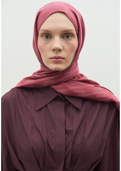 Nara Pamuk Floş Jakarlı Şal Vıntage Rose modelleri