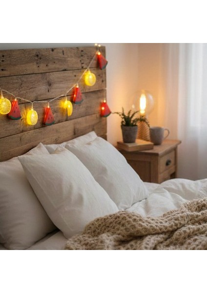2 Metre 10 LED Karışık Meyve Şekilli Dekoratif Süsleme Işıkları – Pilli, Yaz Temalı, Tropikal Meyve Desenli Süsleme (Oda/parti/balkon) fiyatları