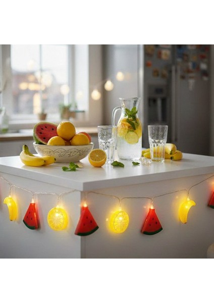 2 Metre 10 LED Karışık Meyve Şekilli Dekoratif Süsleme Işıkları – Pilli, Yaz Temalı, Tropikal Meyve Desenli Süsleme (Oda/parti/balkon) modelleri