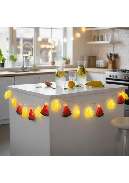 2 Metre 10 LED Karışık Meyve Şekilli Dekoratif Süsleme Işıkları – Pilli, Yaz Temalı, Tropikal Meyve Desenli Süsleme (Oda/parti/balkon) fırsatları