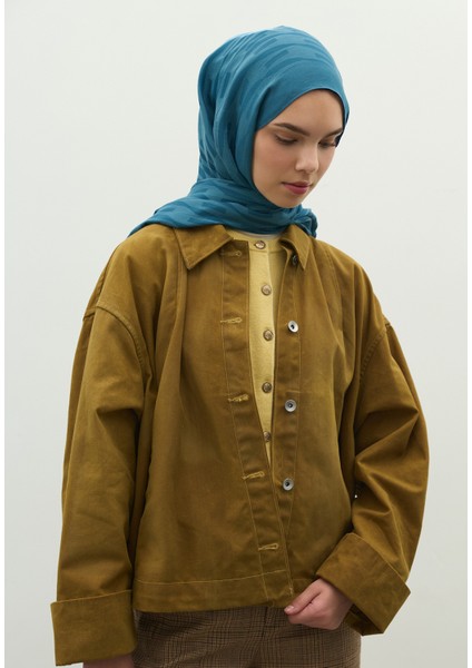 Nara Pamuk Floş Jakarlı Şal Kot Mavi modelleri