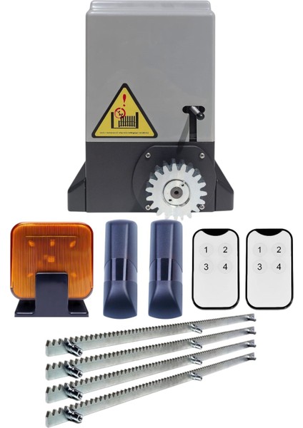 Ztx 600–800 kg Bahçe Kapı Motoru – Yana Kayar Kapı Motor Sistemleri – Garaj Kapısı Motoru – 2 Kumandalı Otomasyon Seti