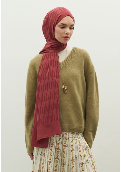 Nara Pamuk Floş Jakarlı Şal Kiraz Çiçeği