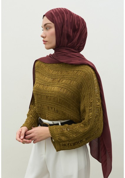 Nara Pamuk Floş Jakarlı Şal Erik Çürüğü