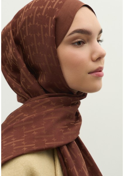 Monogram Pamuk Floş Jakarlı Şal Ağaç Kabuğu fırsatları