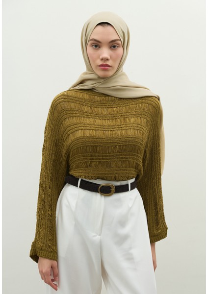 Nara Pamuk Floş Jakarlı Şal Kum fırsatları