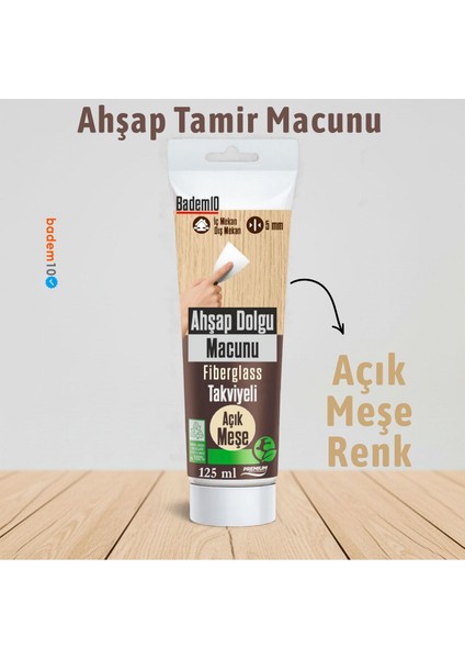 Ahşap Parke Tamir Macunu Açık Meşe Mobilya Masa Dolgu Çatlak Çizik Giderici 125 ml Kullanım Hazır