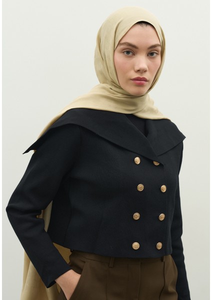 Monogram Pamuk Floş Jakarlı Şal Kum fiyatları