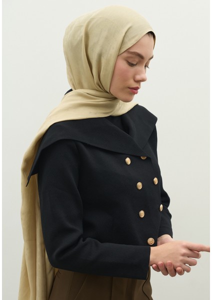 Monogram Pamuk Floş Jakarlı Şal Kum fırsatları