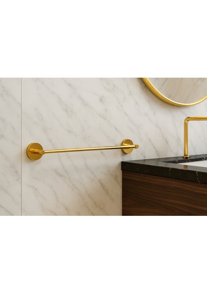 Altın Kaplama Banyo Havlu Askısı – 60 cm Duvar Tipi Tek Çubuk Paslanmaz Metal Havluluk | Modern ve Şık Tasarım fiyatları