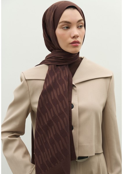 Nara Pamuk Floş Jakarlı Şal Çikolata Kahve modelleri