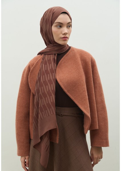 Nara Pamuk Floş Jakarlı Şal Kakao fırsatları