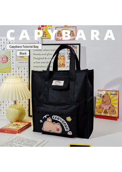 Karikatür Büyük Kapasiteli Tote Okul Çantası Su Geçirmez Capya Öğrencileri Öğretici Çanta El Dosya Çantası Öğrenciler: 04 (Yurt Dışından)