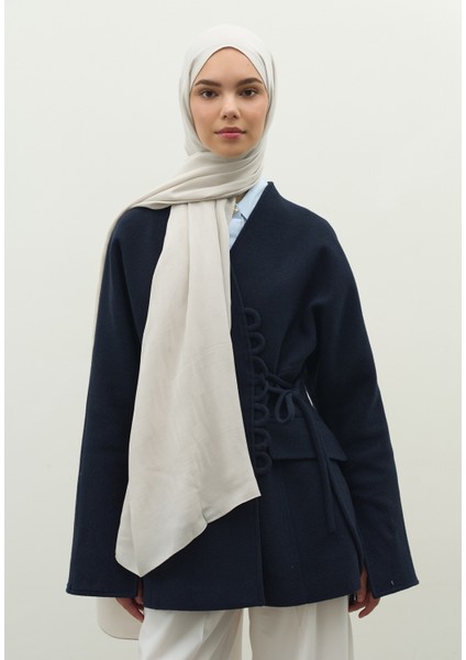 Nara Pamuk Floş Jakarlı Şal Taş