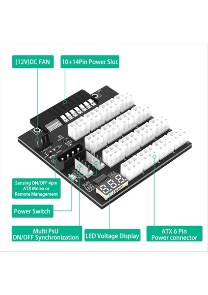 Atx 12X6PIN Güç Kaynağı Breakout Poard Adaptörü Hp 733428-101 720620-B21 830272-B21 720478-B21 (Yurt Dışından) modelleri