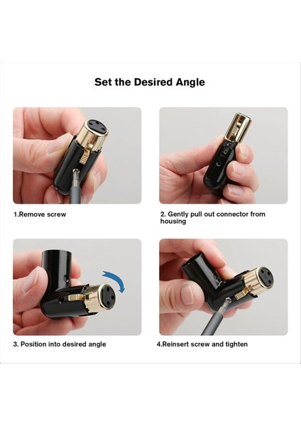 2pcs Ses Adaptörü Fişi 3pın Xlr Açı Adaptör Ayarlanabilir Erkek Açık Daka Diğer Açı Xlr Adaptörü (Xlr 90 Derece Adaptörü) (Yurt Dışından) fırsatları