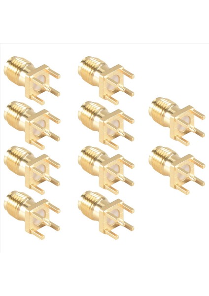 10X Sma Dişi Jak Lehim Pcb Montaj Düz Rf Konektör Altın (Yurt Dışından)