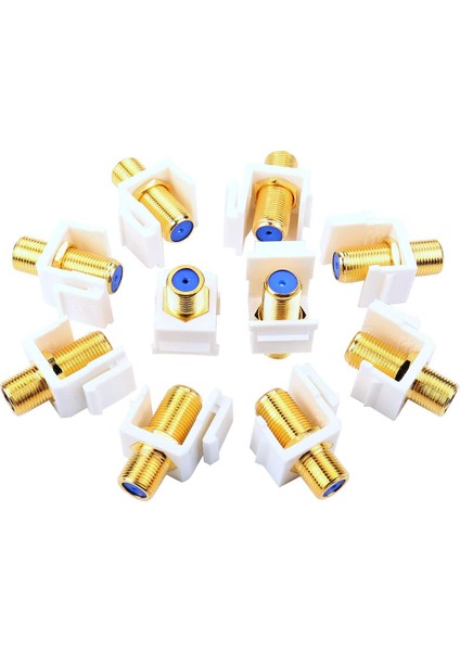 10 Pack Rg6 Keystone Jack Ekleme, Koaksiyel Kablo Konektörü F-Tipi Rg6 Duvar Plakası ve Yama Paneli Için Keystone Konektörleri (Yurt Dışından) fırsatları
