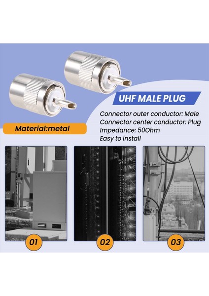 10PCS Konnektör Uhf Erkek PL259 Fiş Lehim Rg8 RG213 LMR400 7d-Fb Kablo Gümüş (Yurt Dışından) indirimleri