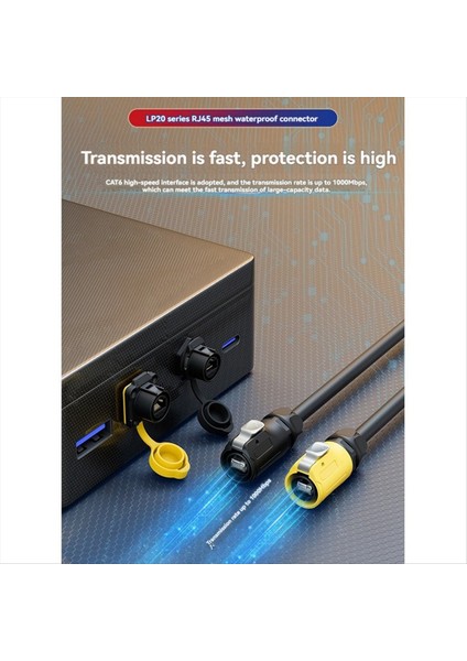 Lp-20 RJ45 Su Geçirmez Konektör Seti Cat6 IP68 Su Geçirmez Konektör RJ45 Panel Montaj Soket Fişi Ağ Kablosu Adaptör B (Yurt Dışından) fiyatları