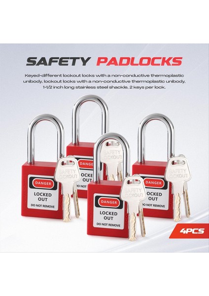 Elektrik Kilitleme Tagout Kiti, Karps Seti, Kelepçesi Üzerine ve Evrensel Multipole Devre Kesici Lokavtları, Lotolockout Etiketleri (Yurt Dışından) fırsatları