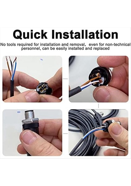 M12 5 Pin Erkek ve Kadınvaz Paneli Havacılık Tel Konnektörü, 12MM Endüstriyel Dairesel Konektör, IP67,4 Set (Yurt Dışından) modelleri
