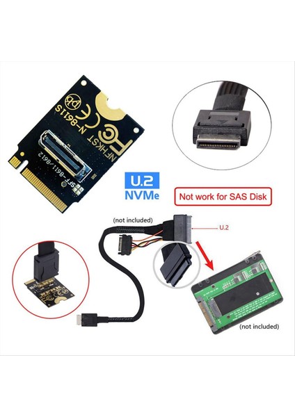 2230 Nvme M.2 Erkek To Oculink SFF-8612 SFF-8611 Pcı-E4.0 67 Pın Nvme U.2 SSD Egpu Için Kadın Dikey Ana Bilgisayar Adaptörü (Yurt Dışından) fiyatları