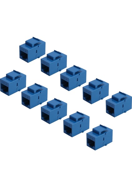 10PCS RJ45 Konnektör Keystone Jack Cat6 Uzatma Bağlayıcı Ethernet Ağı Lan Kat 6 Kullanıcı Kapları Adaptörü, Mavi (Yurt Dışından)
