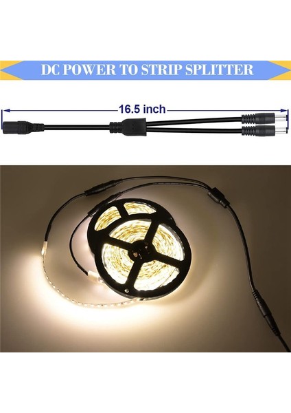 2 Pin LED Konektör Kiti, Lehimsiz Konektörler, 8mm 2pin 2835 LED Şerit Için 2 Yönlü Dc Jack Splitter (Yurt Dışından) fırsatları