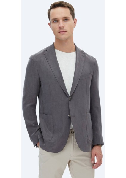 Antrasit Düz Modern Fit Ceket
