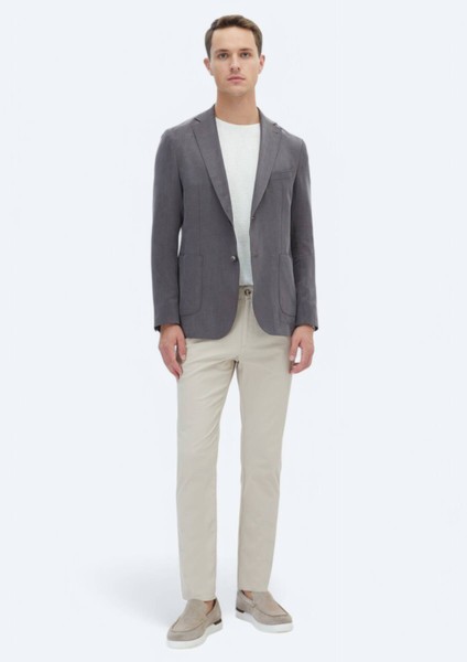 Antrasit Düz Modern Fit Ceket