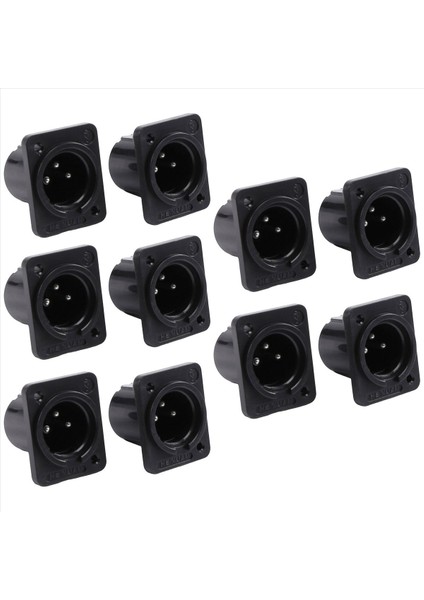 Xlr Erkek Fiş Düz Terminal Panel Monte Konektör 10 Parçası (Yurt Dışından) fiyatları