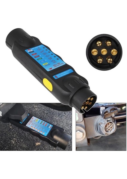 7 Çekirdekli Römork Test Cihazı 12V Rv Kablolama Sinyal Test Cihazı Soket Konnektörü Kaydedici (Yurt Dışından) modelleri