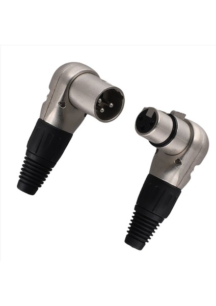 1paır 3 Pın Xlr Erkek Kadın Jack Konnektörü Mikrofon Kablosu Dik Açısı 90 Derece Ses Tel Konektörü Hoparlör Sistemleri Için (Yurt Dışından)