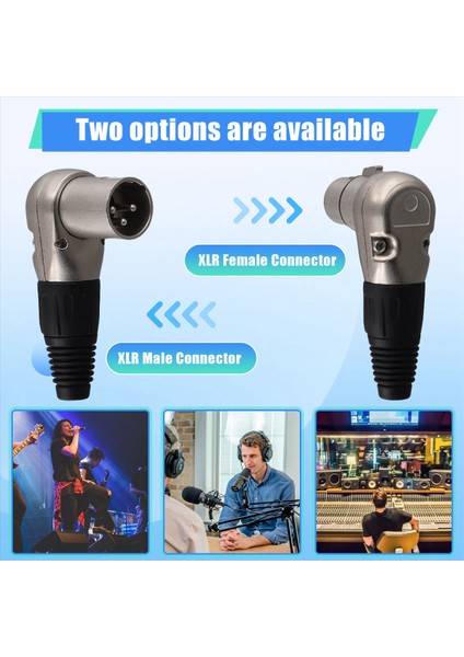 1paır 3 Pın Xlr Erkek Kadın Jack Konnektörü Mikrofon Kablosu Dik Açısı 90 Derece Ses Tel Konektörü Hoparlör Sistemleri Için (Yurt Dışından) indirimleri