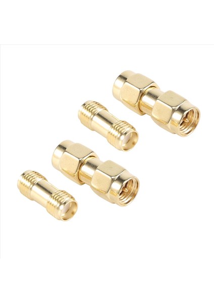 2 Pcs Sma Erkek To Sma Erkek Fiş+ 2 Pcs Sma Dişi To Sma Dişi Jack Rf Koaksiyel Adaptör Konnektörü (Yurt Dışından)