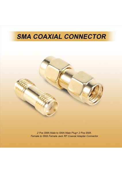 2 Pcs Sma Erkek To Sma Erkek Fiş+ 2 Pcs Sma Dişi To Sma Dişi Jack Rf Koaksiyel Adaptör Konnektörü (Yurt Dışından) fırsatları