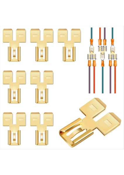 8 Adet Çift Arka Kürek Konnektörü Hızlı Bağlantısı Elektrikli Iki Yönlü Tel Terminal Adaptör Yalıtılmayan Erkek Single (Yurt Dışından)