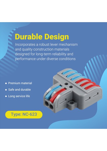 10 Pcs Terminal Bağlantısı Kelepçe Seti, Tel Konektör, Hızlı Kompakt Kablo Konektörü NC-623 Gri (Yurt Dışından) fırsatları