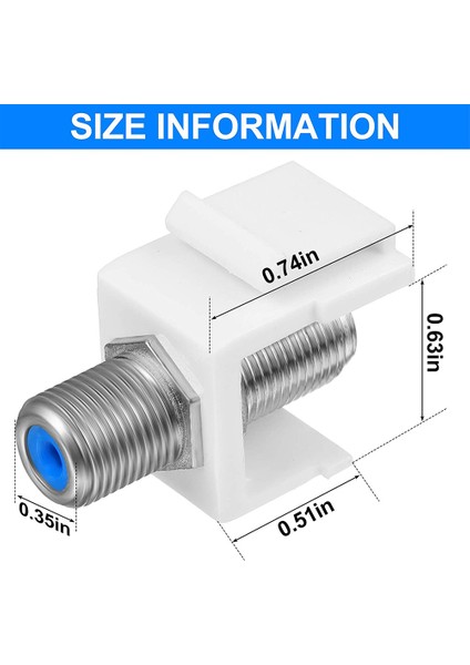 20 Pack Coax Keystone Jack Eki, F-Tipi Rg6 Kablo Genişletici Kadından Duvar Plakası ve Yama Paneli Için (Yurt Dışından) indirimleri