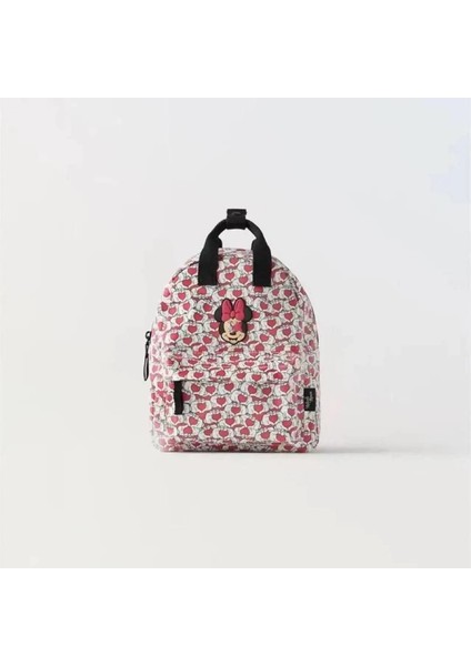 Kids Disney Minnie Mouse Doodle Baskı Çocuk Mickey Sırt Çantası Sıradan Büyük Kapasite Omuz Çantası Okul Öncesi Backpackcolor: BD00602-P1 (Yurt Dışından)