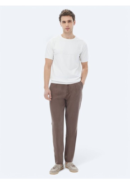 Beyaz Bisiklet Yaka Ters Örgü Triko