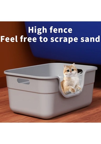 Kulplu Ekstra Büyük Kedi Tuvaleti, Kolay Temizlenen Evcil Hayvan Tuvaleti, Sızdırmaz Yüksek Duvar Tasarımı, Büyük Boy Çöp Küreği İçerir (Yurt Dışından) modelleri