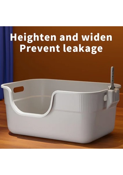 Kulplu Ekstra Büyük Kedi Tuvaleti, Kolay Temizlenen Evcil Hayvan Tuvaleti, Sızdırmaz Yüksek Duvar Tasarımı, Büyük Boy Çöp Küreği İçerir (Yurt Dışından) indirimleri