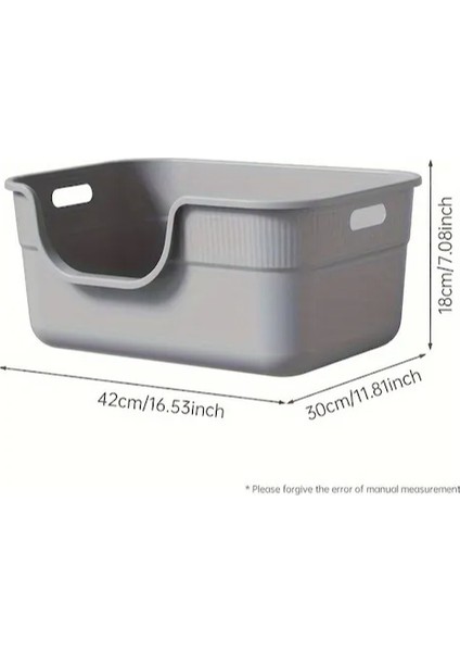 Kulplu Ekstra Büyük Kedi Tuvaleti, Kolay Temizlenen Evcil Hayvan Tuvaleti, Sızdırmaz Yüksek Duvar Tasarımı, Büyük Boy Çöp Küreği İçerir (Yurt Dışından)