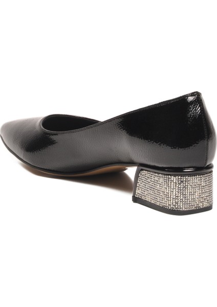 Siyah Kırışık Taş Işlemeli Kadın Abiye Ayakkabı 357180 Z fırsatları