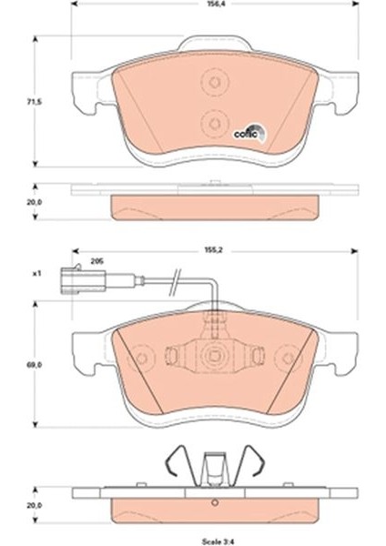 GDB1865 Ön Balata Fıat Doblo Iıı 10> Opel Combo 12> 1.3d Mtj 1.4 1.6d Mtj 2.0d Mtj Çift Fişli 77364929-77365311-77365396-WVA24727