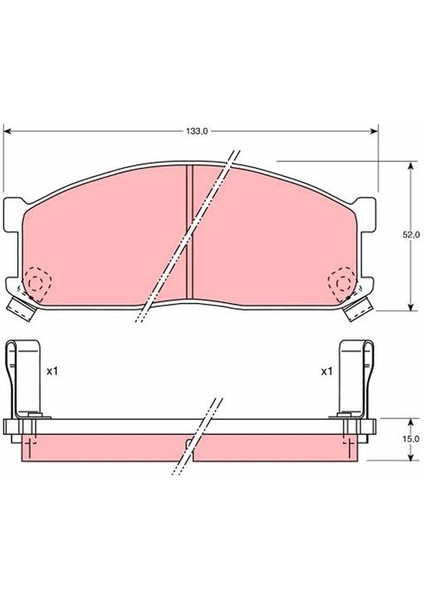 GDB737 Ön Balata Kıa Besta 2.2d 96 > Besta 2.7d 99 > Mazda E2000 E2200 91-03 0K71E3328Z-WVA20002-SGY33323Z