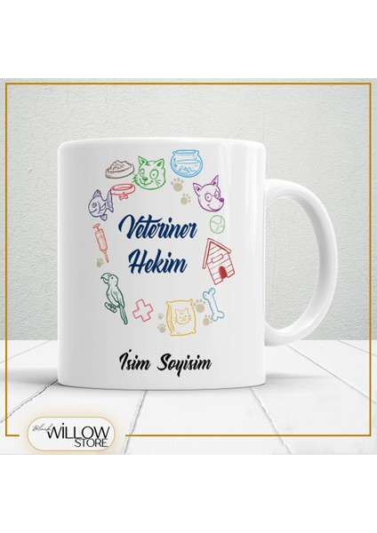 Veteriner Hekim 2 Temalı Porselen Kupa Bardak,hediyelik,yüksek Kalite,meslekler Temalı