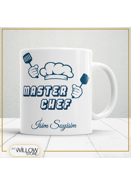 Master Chef Aşçı 2 Temalı Porselen Kupa Bardak,hediyelik,yüksek Kalite,meslekler Temalı